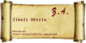 Zikeli Attila névjegykártya
